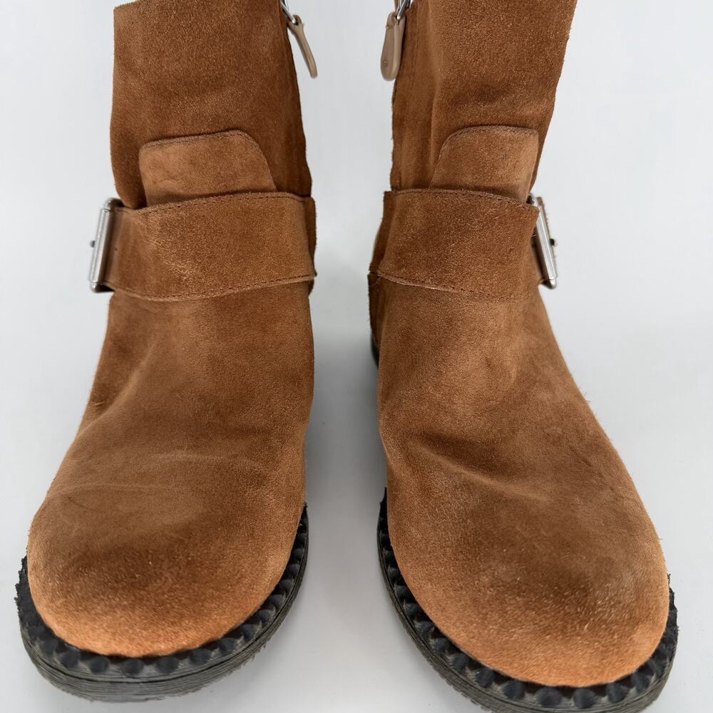 Gentle Souls by Kenneth Cole Boots Womens 10 Best Slit Ankle Booties Brown Suede - Picture 4 of 10